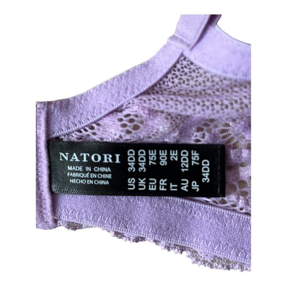 Natori bra 741299 Feathers full figure underwire purple size 34DD 34E - Picture 6 of 9